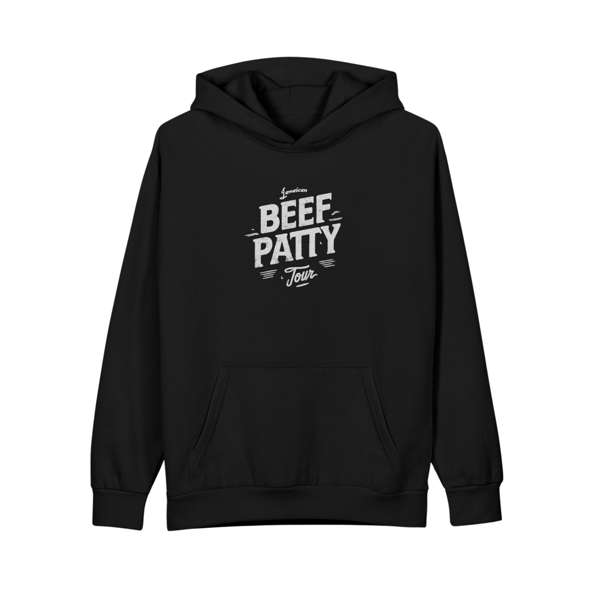 Black Jamaican Beef Patty Tour pullover hoodie